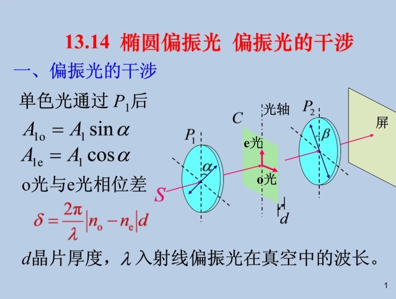 橢圓偏振光 偏振光的干涉